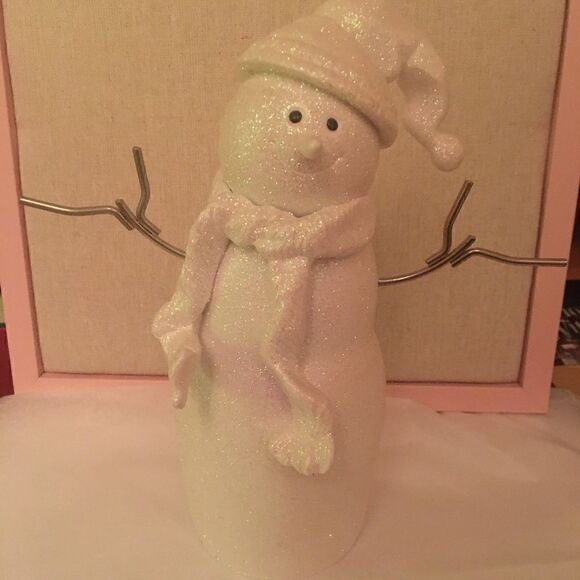GLITTER snowman, porcelain - Picture 1 of 7